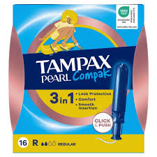 Tampax Pearl Compak Regular Tampons With Applicator X 8